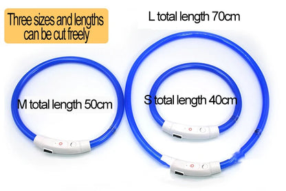 New Dog Luminous Collar Bright Dog Collar Glowing Led Light Dog Collar Light Night Safety GXQ02