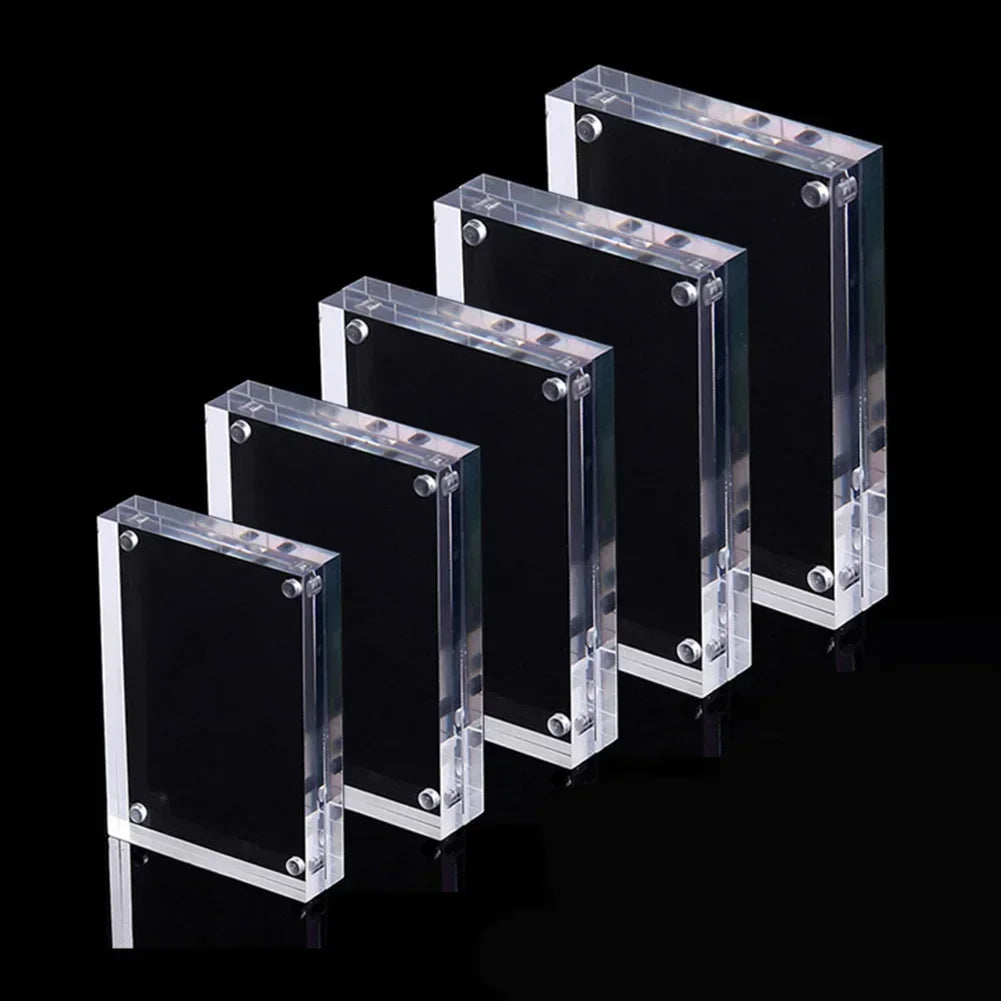 1 Pc Transparent Photo Frame Acrylic Magnetic Display Frame Poster Display Stand 3/5mm For Room Desk Home Decoration Beauty World Shop