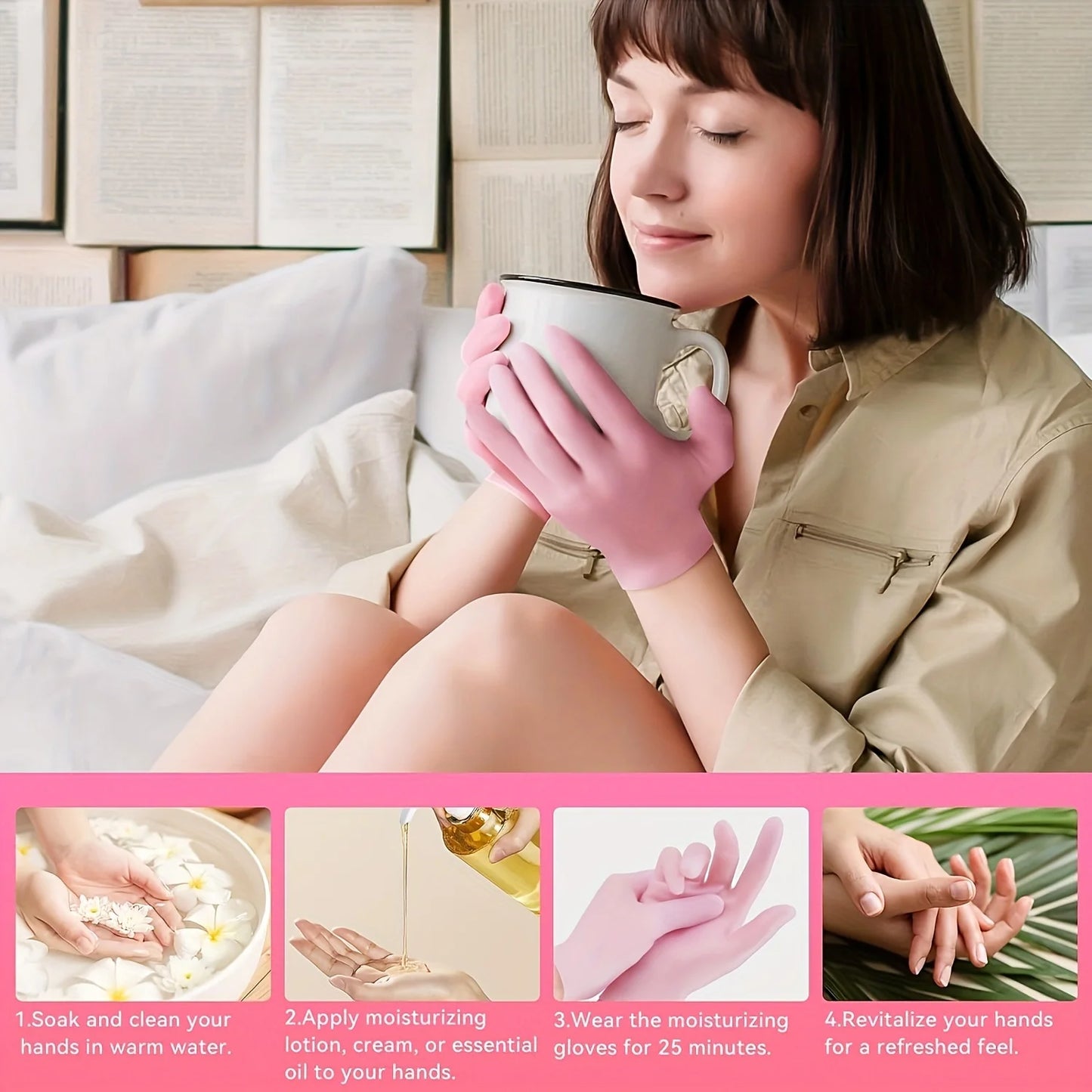 2-Pack Silicone Moisturizing Gloves Exfoliate to Prevent Dry Hands and Leave Hands Smooth and Soft Hand Care Tool Beauty World Shop