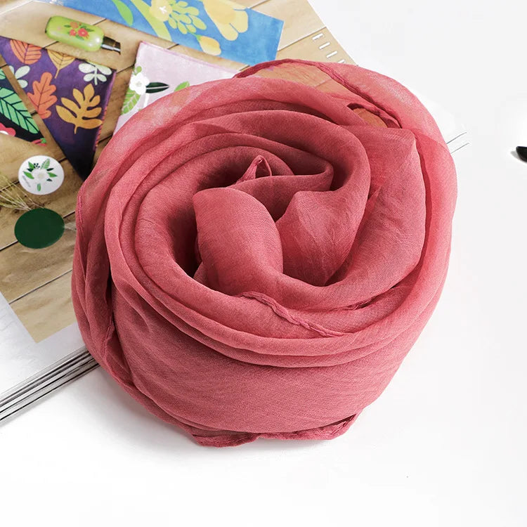 New 70X70cm Simulation Silk Scarves Women's Versatile Small Square Solid Chiffon Scarf Gauze Scarf Party Gift Beauty World Shop