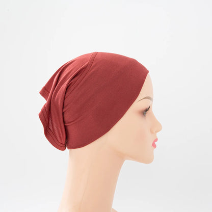 56colors Fashion Women Inner Hijab Tube Muslim Cap Bonnet Plain Islamic Underscarf Bamboo Jersey Undercaps Beauty World Shop