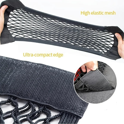 Universal Car Storage Bag Double Mesh Trunk Storage Net Car Built-in Storage Bag Car Fire Extinguisher Fixed Net Anti-Slip Beauty World Shop