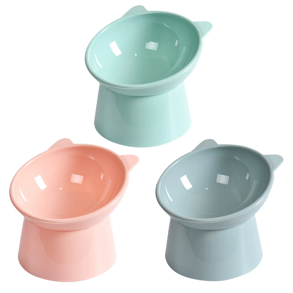 Tilted Cat Food Bowl Elevated Cat Bowl Ergonomic Cat Food Dish Anti Vomiting Plastic Feeding Bowl Non Slip for Flat- Faced Cats Beauty World Shop