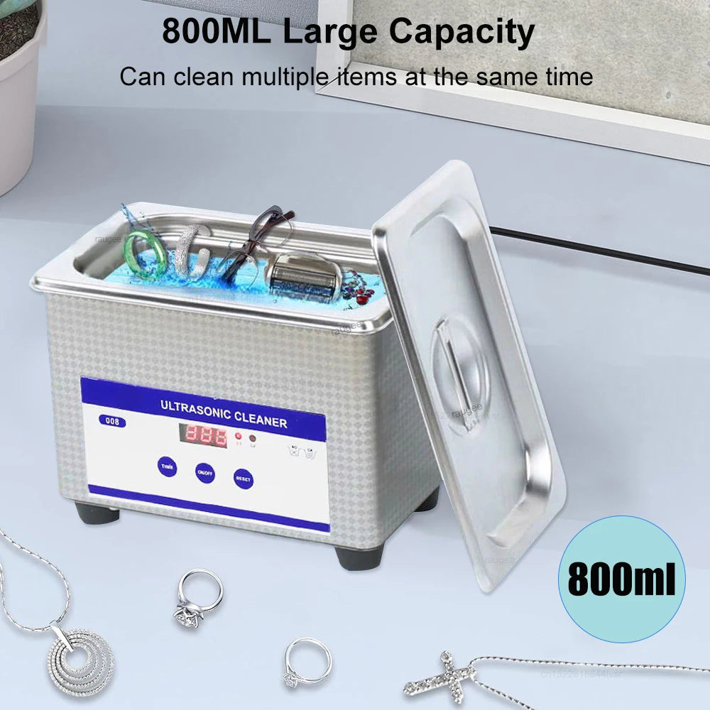 Ultrasonic Cleaner Ultrasound Glasses Jewelry Cleaner 40KHZ High Frequency Ultrasonic Washing Bath for Glasses Jewelry Cleaning Beauty World Shop