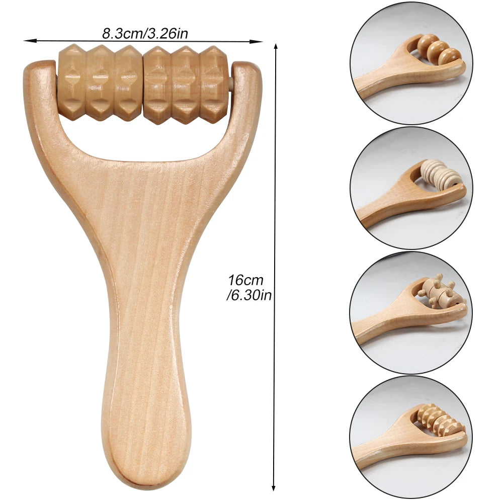 1Pcs Wooden Massage Rollers Neck Roller Massager Wooden Trigger Point Roller Massager Muscle Roller for Back face Waist Leg Arm Beauty World Shop