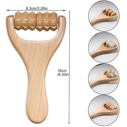 1Pcs Wooden Massage Rollers Neck Roller Massager Wooden Trigger Point Roller Massager Muscle Roller for Back face Waist Leg Arm Beauty World Shop