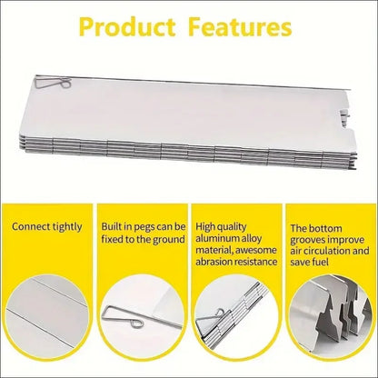 8 Plates / 10 Plates Aluminum Alloy Stove Windscreen, Ultralight Foldable Stove Windshield, Suitable For Outdoor Camping, Picnic Beauty World Shop