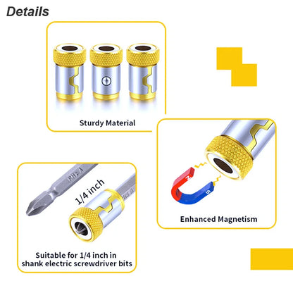 Magnetic Ring Screwdriver Bit Holder Cross Phillips Magnet 1/4 Strong Magnetizer Removable Part Adapter Screw Driver Power Tool Beauty World Shop