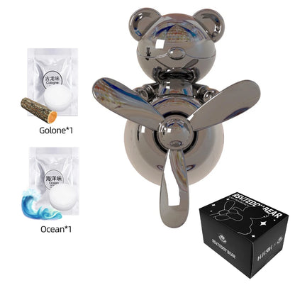 Cool Bear Pilot Car Air Freshener Rotating Propeller Air Outlet Perfume Fragrance Flavoring 자동차 공기 청정기 Accessories 방향제 차량용 Beauty World Shop