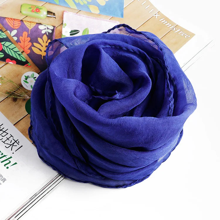 New 70X70cm Simulation Silk Scarves Women's Versatile Small Square Solid Chiffon Scarf Gauze Scarf Party Gift Beauty World Shop