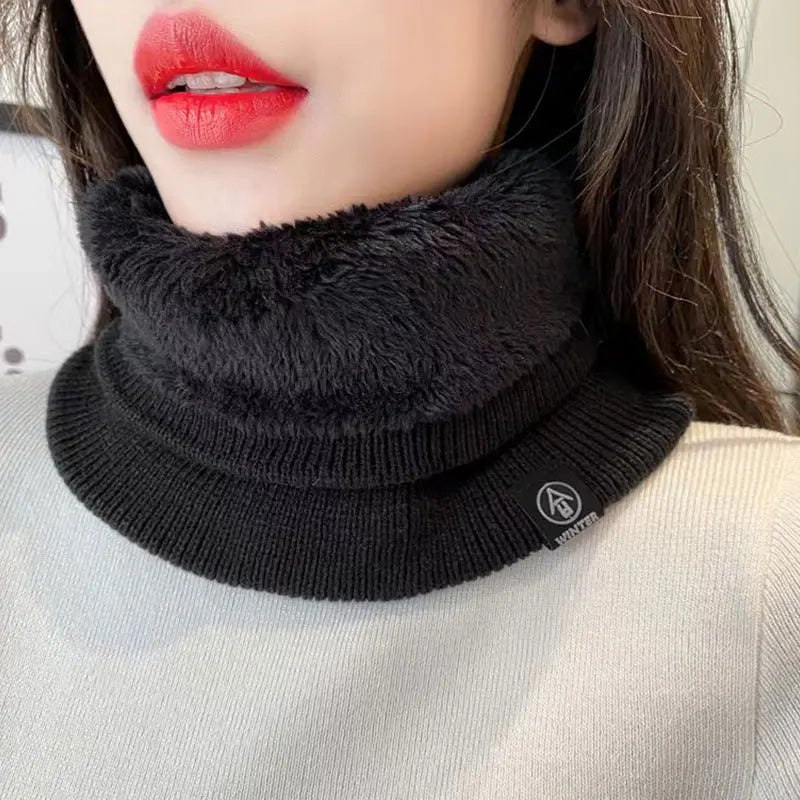 Winter Knitted Scarf Warm Cashmere Like Unisex Neck Warmer for Women Men Solid Color Snood Ring Scarf Fashion Thick Scarf Beauty Fashion