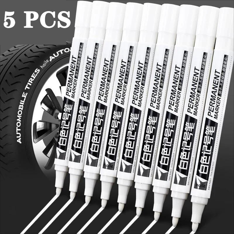 White Marker Pens set Oily Waterproof White Gel Pen DIY Graffiti Sketching Marker Stationery Writing School Supplies brush Beauty World Shop