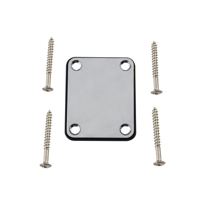 1Set  Bass Guitar Neck Plate,Electric Guitar Neck Joint Connecting Strengthen Plate with Plastic Back Plate & Mounting Screws Beauty World Shop
