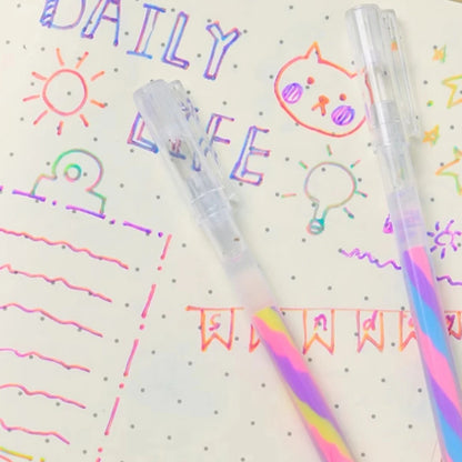 6pcs Glitter Gel Highlighter Pens Set - 1.2mm Vibrant Colors, Smooth Writing, Perfect for Journals, DIY Crafts, Greeting Cards, Beauty World Shop