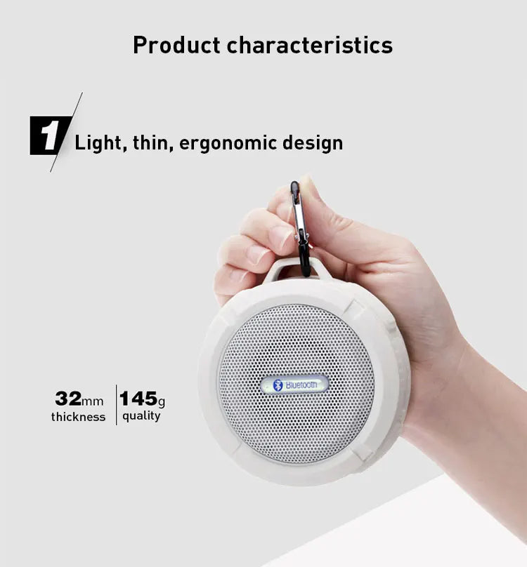 C6 Portable Wireless Bluetooth Speaker Waterproof Suction Cup Outdoor Sport Sound Box Mini Subwoofer Audio TF Mobile Loudspeaker