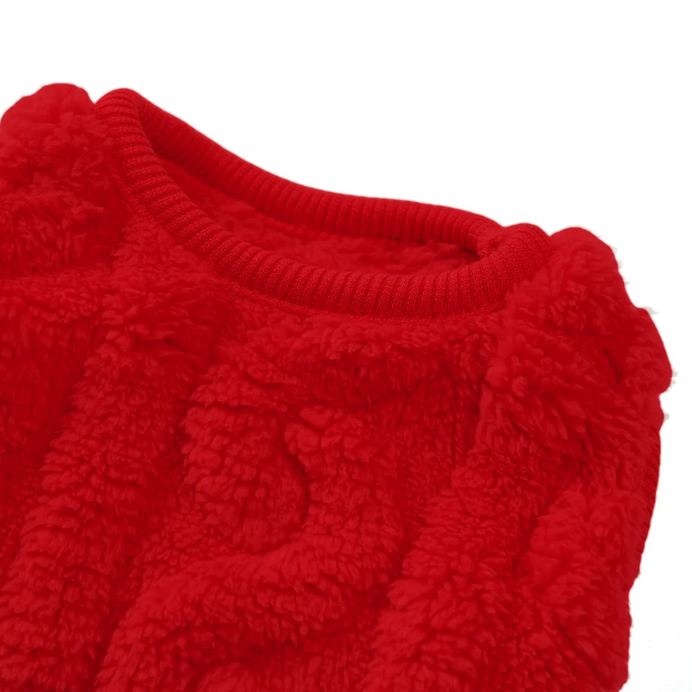 Fleece Warm Dog Cloth Sleeveless Soft Cozy Plush Vest Puppy Winter Overall for Small Medium Pet Sweatshirt  for Dog and Cat Beauty World Shop