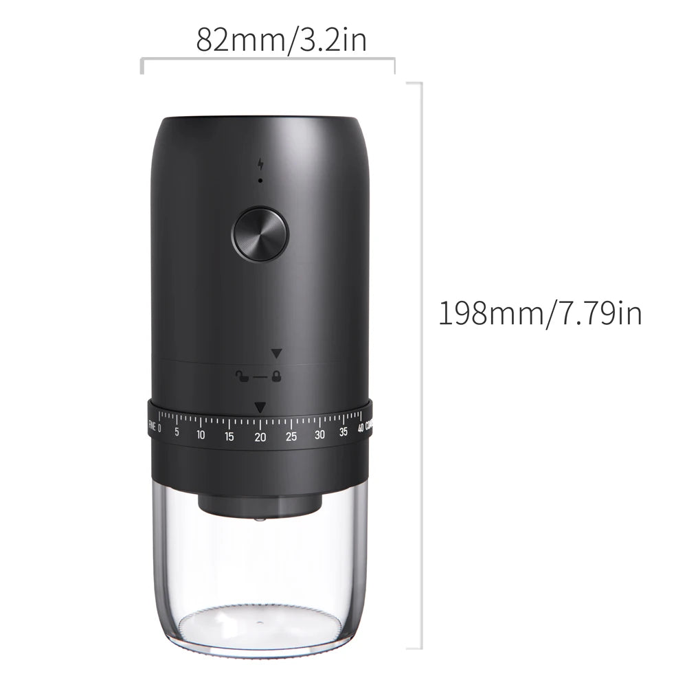 New Portable USB Electric Coffee Bean Grinder 40 Gears External Adjustable Rechargeable Grinders Household Mini Coffee Machine Beauty World Shop