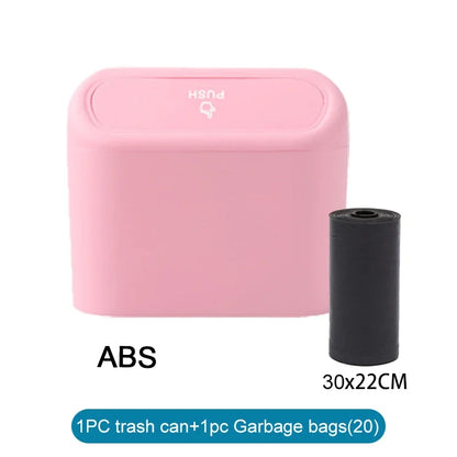 Car Trash Can (with Lid) Contains 60 (300) Garbage Bags, Small Car Trash Can, Leak-proof Mini Car Accessories Beauty World Shop