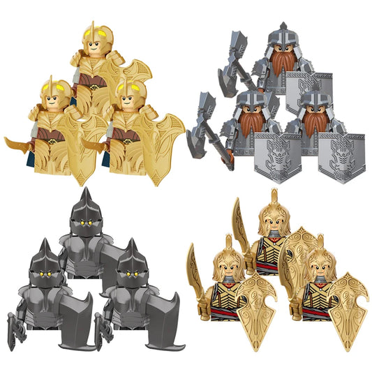 3pcs Lord Rings Elves Orcs Army Dwarf Rohan Mini Action Toy Figures Building Blocks Assembly Toys for Kids Birthday Gift Beauty World Shop