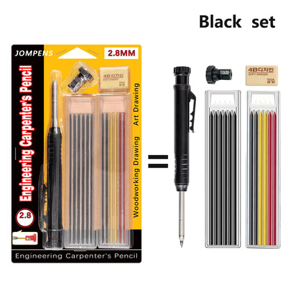 Solid Carpenter Pencil Set Deep Hole Marking Tool Pen Built In Pencil Sharpener Carpenter Lead Core Automatic Pencil Drawing Pen Beauty World Shop
