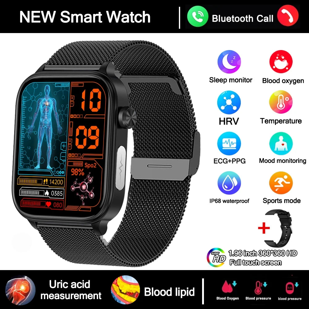 2025 New 24-Hour Health Monitoring Smart Watch Men Uric Acid Blood Lipids Heart Rate Bluetooth Call Smartwatch Women Beauty World Shop