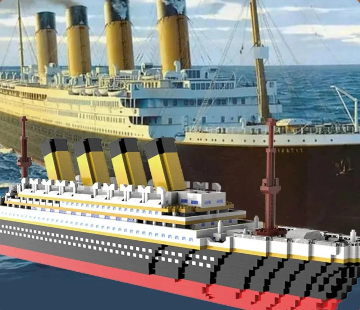 4000+Pcs Titanic Model Cruise Ship Building Blocks MOC Boat Bricks Collection DIY Construction Toys for Children Gift Beauty World Shop
