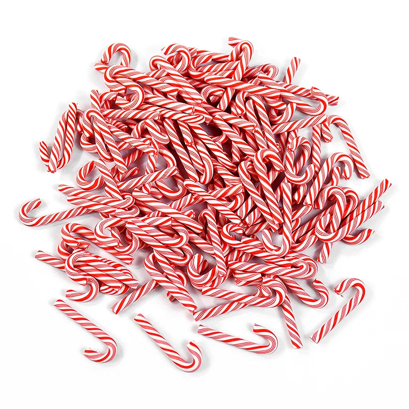 10/30/50Pcs Mini Candy Cane Christmas Decoration Red White Resin Candy DIY Crafts Xmas Pendant Navidad Home Decor 2025 New Year Beauty World Shop