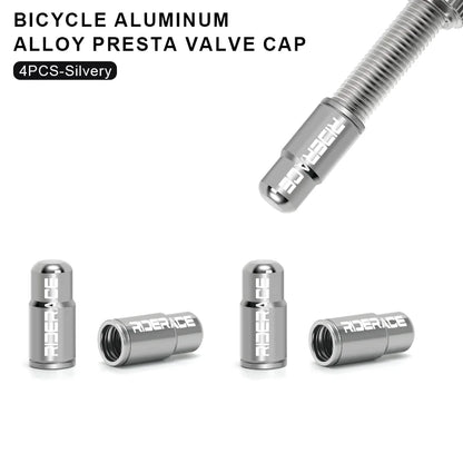 RIDERACE Bicycle Tire Valve Cap Aluminum Alloy CNC MTB Road Bike Tube Tyre Gas Nozzle Cover for FV Presta Valve Dustproof Beauty World Shop