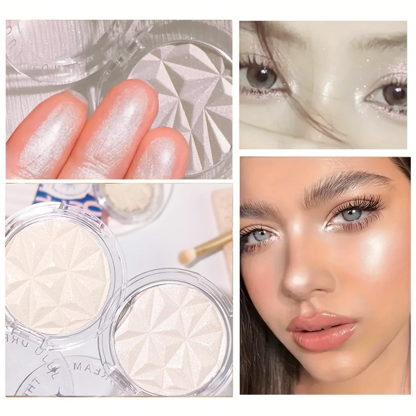 Shimmer Diamond Glow Highlighter – 2-Color Palette for Contour, Brighten, Radiant Skin, Festival & Party Makeup Essential Tool Beauty World Shop