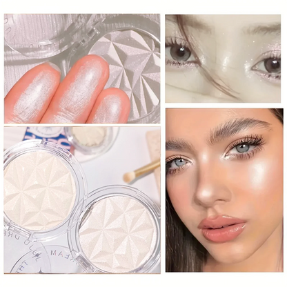 Shimmer Diamond Glow Highlighter – 2-Color Palette for Contour, Brighten, Radiant Skin, Festival & Party Makeup Essential Tool Beauty World Shop