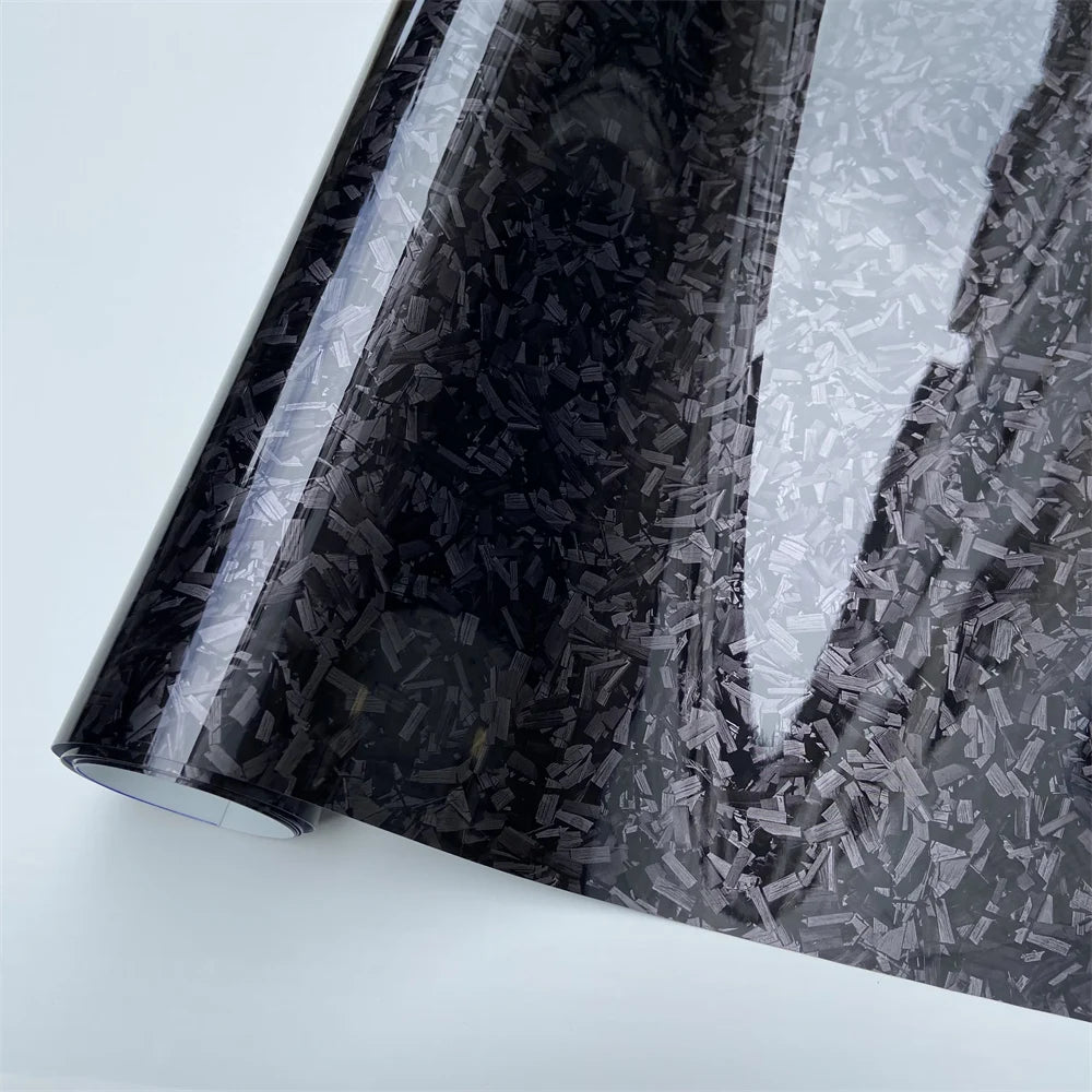 Glossy Laser Forged Carbon Fiber Vinyl Wrap Self Adhesive Car Sticker Waterproof Auto Glossy Vinyl Carbon Film for Car Decal Beauty World Shop