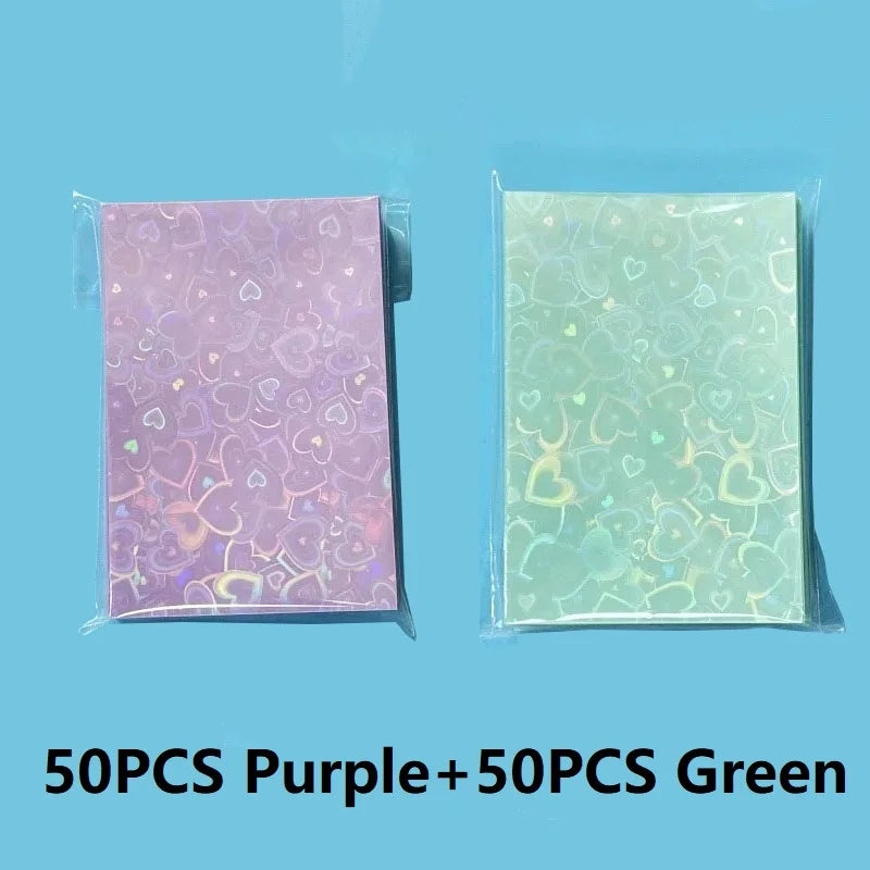 50PCS Heart Sleeves Color Photo Card Sleeve Photocard Holder Kpop Popcorn Sleeves Photo Card Packaging BQ01 Beauty World Shop