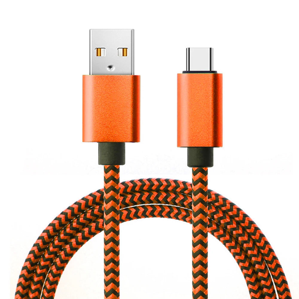 USB Type C Cable Date Sync 2.4A Fast 1M 2M 3M Charging Nylon Braided Wire Charger Cable For Samsung Huawei Android Mobile Phone Beauty World Shop