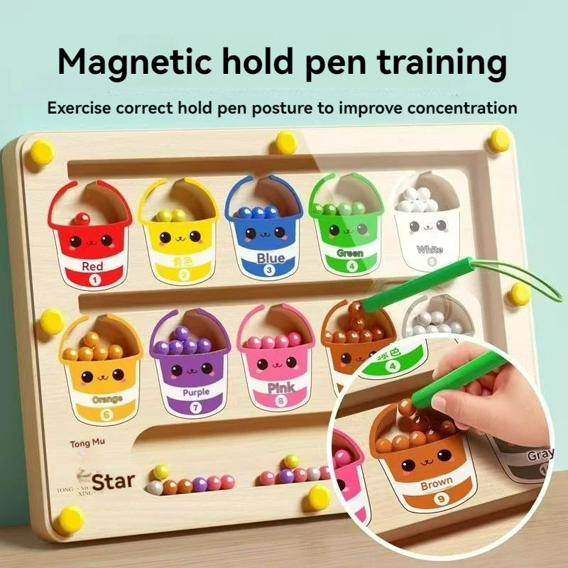 Children's Magnetic Maze Walking Ball Baby Concentration Training, Writing Logic Thinking 3 year Old Early Education Puzzle To Beauty World Shop