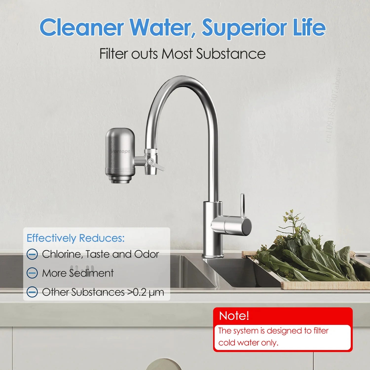 HOMEFISH Stainless Steel Faucet Tap Water Filter Purifier System, NSF Certified Reduces Lead, Chlorine & Bad Taste Kitchen Beauty World Shop