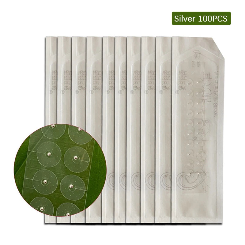 100/200pcs Clear Ear Point Stickers Ear Pressure Stick Acupuncture Magnetic Beads Auricular Ear Stickers Massage Ear Stickers Beauty World Shop