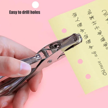 3/6MM Punching Machine Round Hole Paper Stationery Loose-leaf Book Document Binding Punching Cute Manual and Handcrafted Beauty World Shop