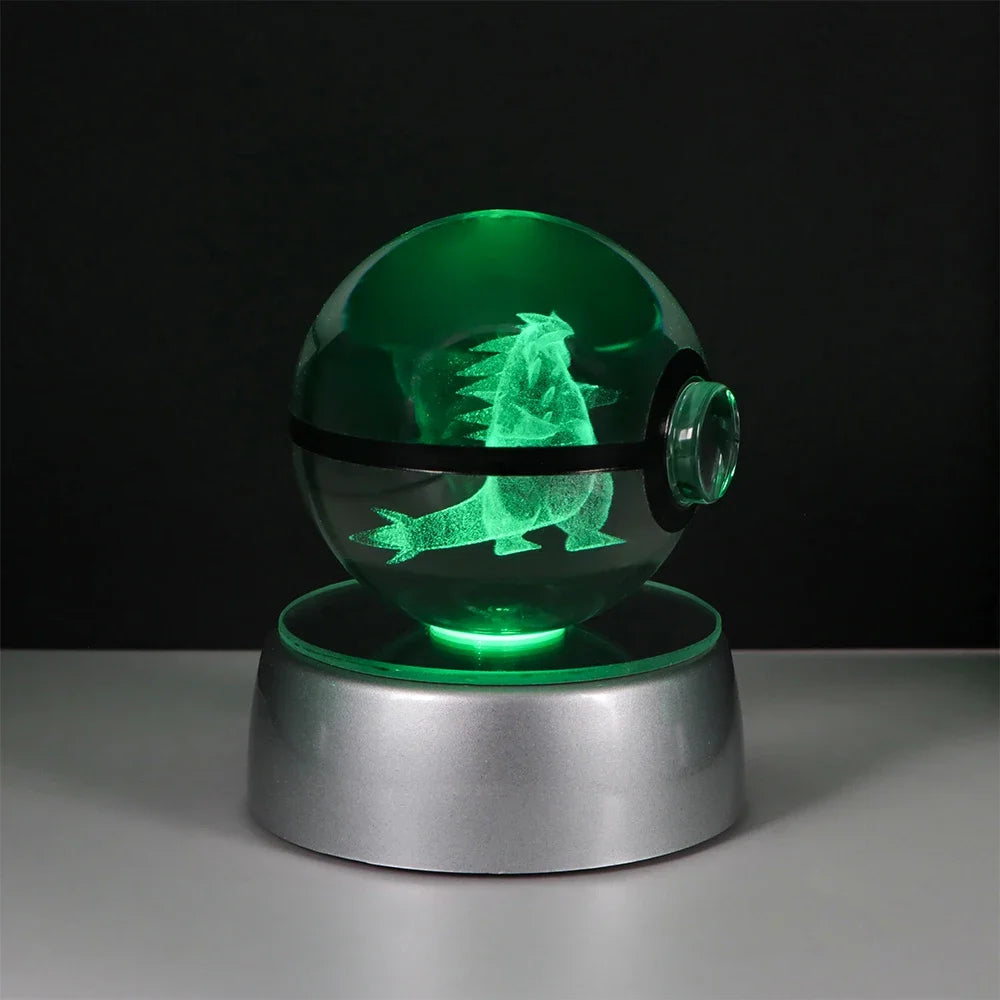 Pokemon Crystal Ball Pikachu Gengar Eevee Mewtwo Lacario Anime Game Pokeball Led Night Light Base Kids Birthday Gift Home Decor Beauty World Shop