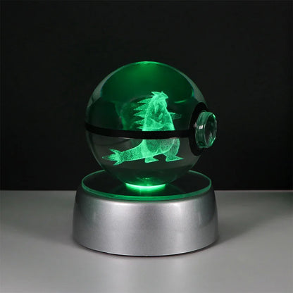 Pokemon Crystal Ball Pikachu Gengar Eevee Mewtwo Lacario Anime Game Pokeball Led Night Light Base Kids Birthday Gift Home Decor Beauty World Shop