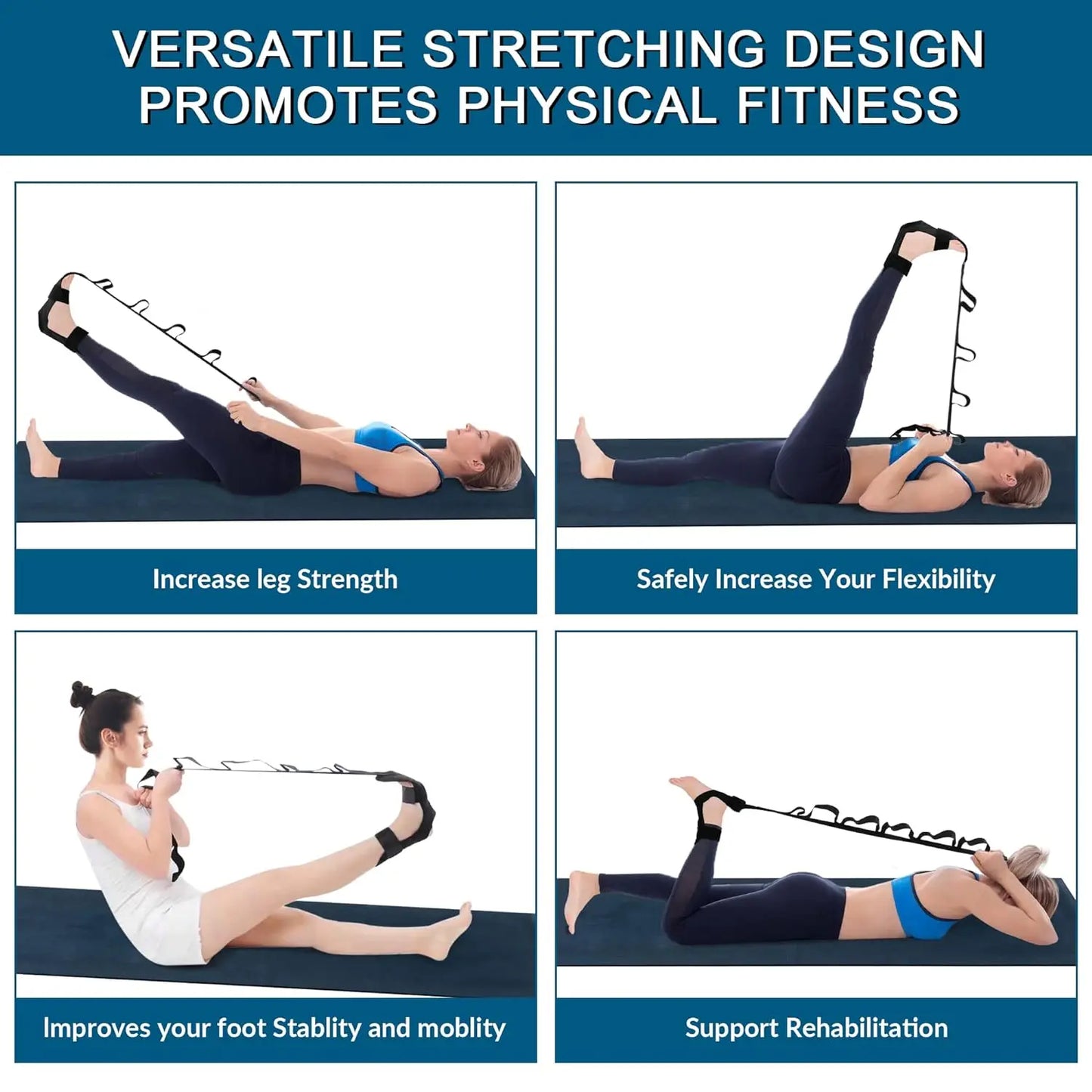 Yoga Stretching Bands Relieve Leg and Foot Tension, Yoga, Pilates, and Rehabilitation Training Leg and Foot Stretching Bands Beauty World Shop