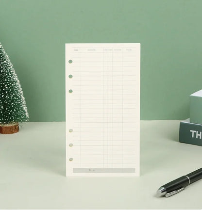 45 Sheets A5 A6 A7 Loose Leaf Notebook Refill Spiral Binder Inner Page Line Blank craft  Grid Inside Paper Stationery Beauty World Shop