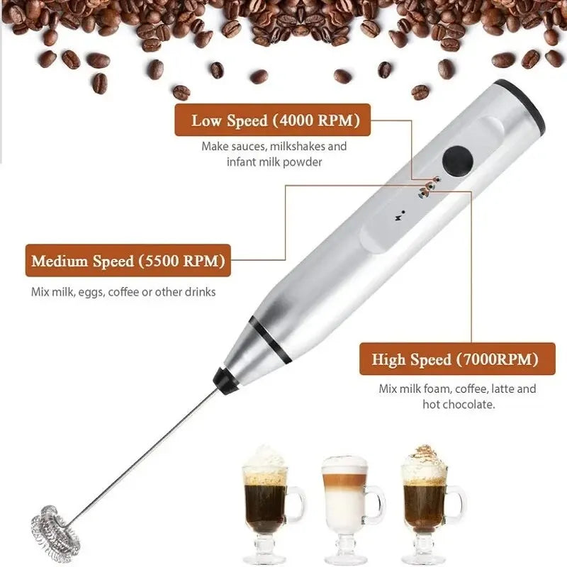 Portable Electric Milk Frothers Handheld Blender USB Mini Coffee Maker Whisk Mixer Cappuccino Cream Egg Beater Food Blender Beauty World Shop