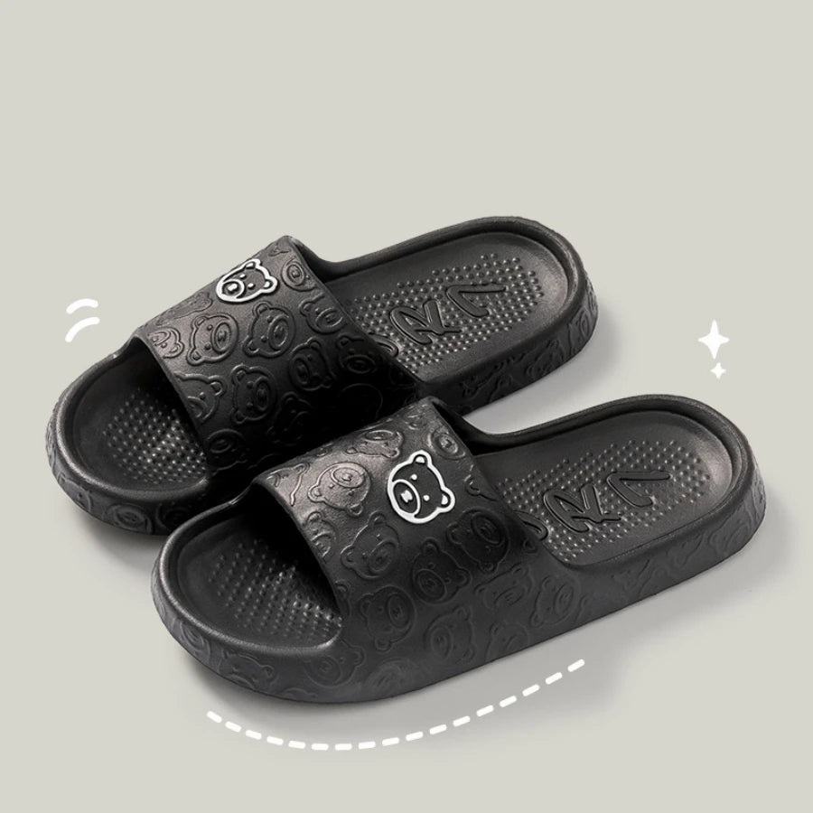 Fashion Women's Slippers Indoor Soft Sole Cartoon Bear Print Slides Bathroom EVA Indoor Men Summer Outdoor Cool Shoes Couple Beauty Fashion