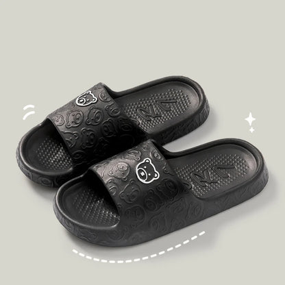 Fashion Women's Slippers Indoor Soft Sole Cartoon Bear Print Slides Bathroom EVA Indoor Men Summer Outdoor Cool Shoes Couple Beauty Fashion