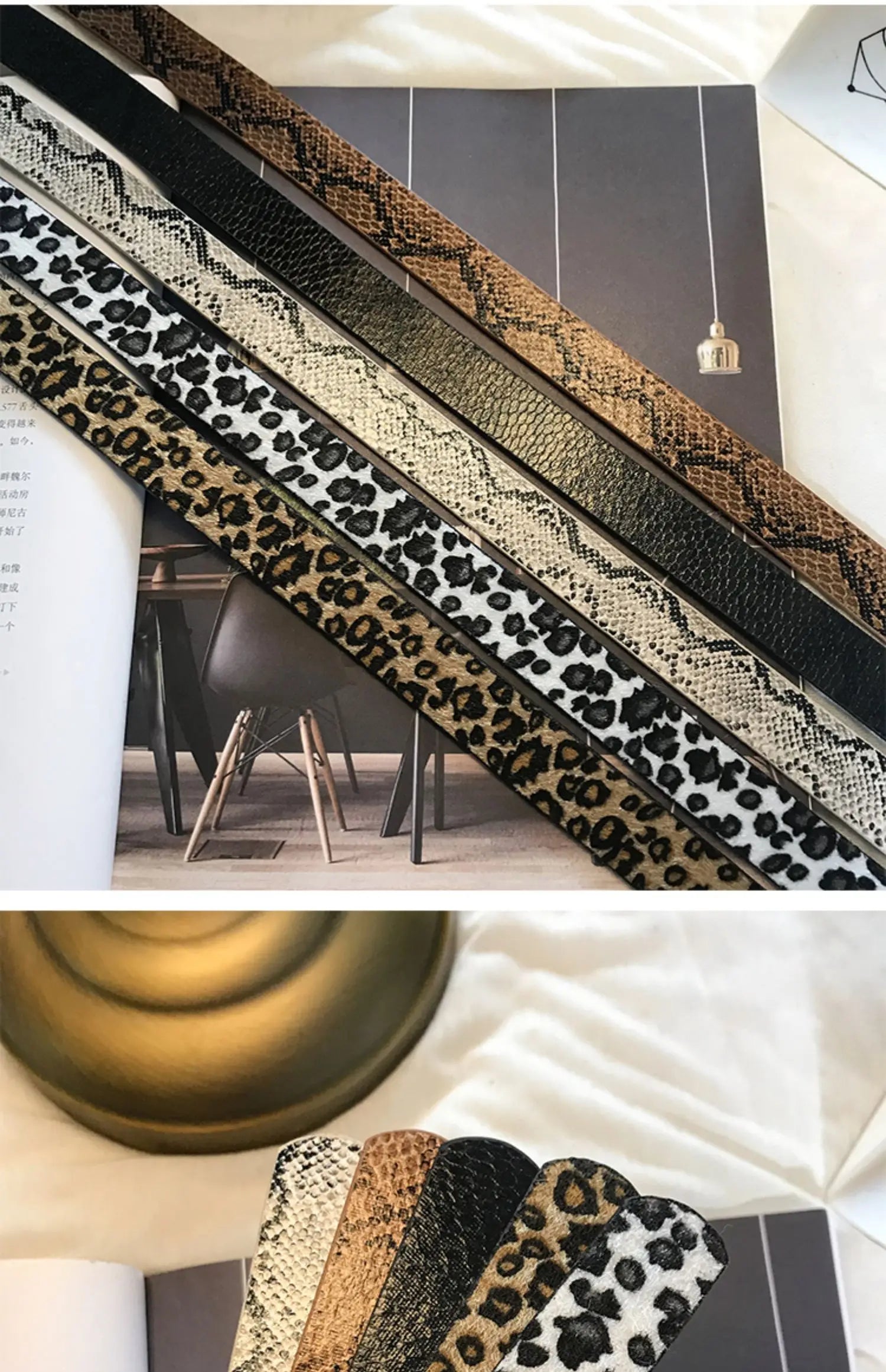 Hot Sale New Fashion Customized PU Leather Leopard Snake Print Slim Belt For Women Beauty World Shop