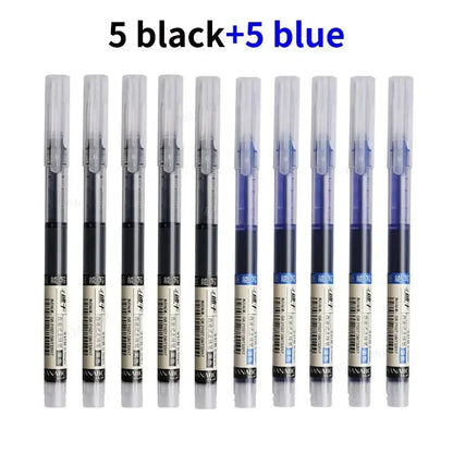 10Pcs/set High Quality Needle Type Gel Pens Straight Liquid Ballpoint Pen Kawaii Stationery School Office Supplies Writing Beauty World Shop