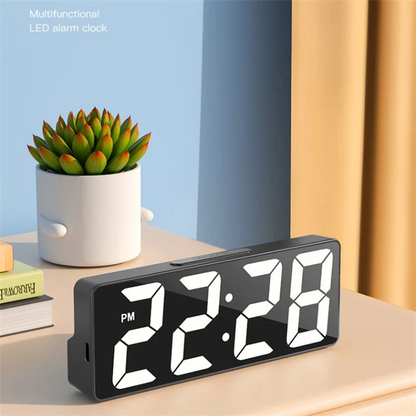 Latest Digital Clock LED Alarm Clock Bedroom Electronic Desktop Clock With Temperature Display Adjustable Brightness 12/24 Hours Beauty World Shop
