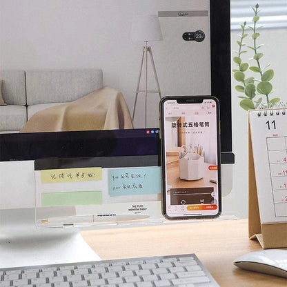 1Message Storage Board Under Computer Monitor，Office Desk Side Storage Rack Message Board Can Hold Phone Charging Memo Stickers Beauty World Shop