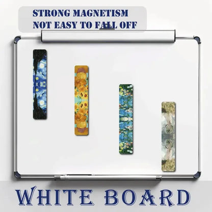 12pcs Artistic Magnetic Bookmarks Featuring World Famous Paintings by Van Gogh & Monet - Ideal for School, Office, And Art Lover Beauty World Shop