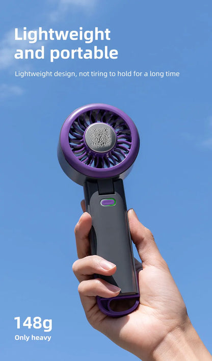 New Handheld Portable Fan 100 Wind Speeds Adjustable Refrigeration Mini Turbo Fan Long-lasting High Speed Cold Compress Fan
